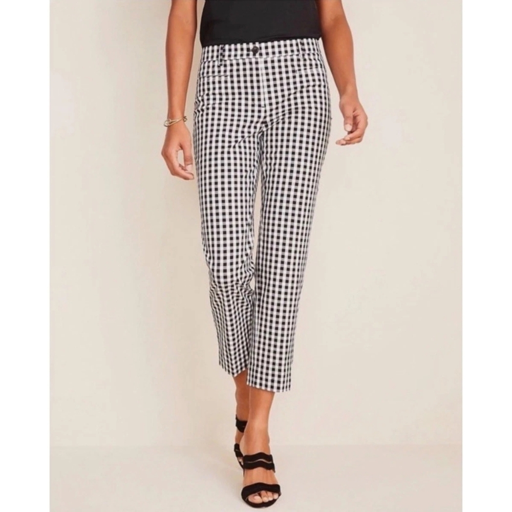 Ann Taylor Black And White Checkered Pants